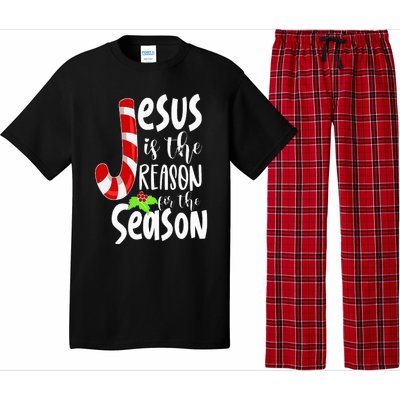 Jesus Is The Reason For The Season Christian Santa Christmas Pajama Set