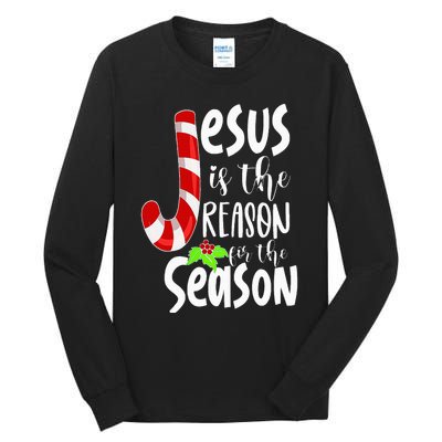 Jesus Is The Reason For The Season Christian Santa Christmas Tall Long Sleeve T-Shirt