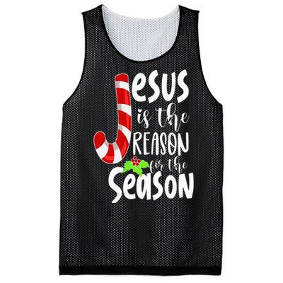 Jesus Is The Reason For The Season Christian Santa Christmas Mesh Reversible Basketball Jersey Tank