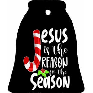 Jesus Is The Reason For The Season Christian Santa Christmas Ceramic Bell Ornament