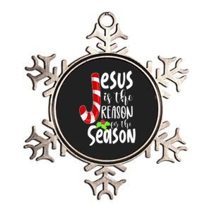 Jesus Is The Reason For The Season Christian Santa Christmas Metallic Star Ornament