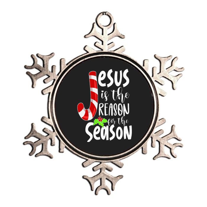 Jesus Is The Reason For The Season Christian Santa Christmas Metallic Star Ornament