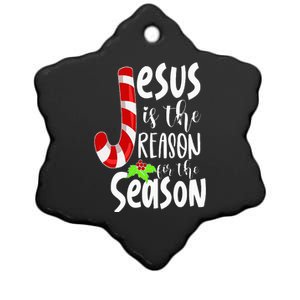 Jesus Is The Reason For The Season Christian Santa Christmas Ceramic Star Ornament