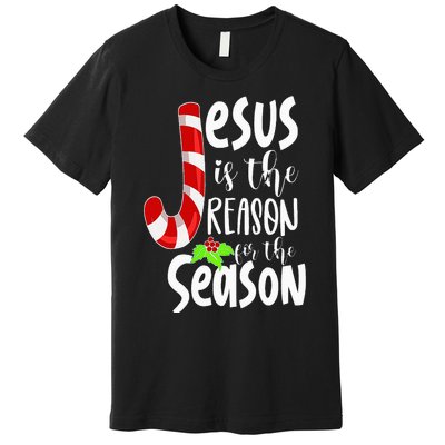 Jesus Is The Reason For The Season Christian Santa Christmas Premium T-Shirt