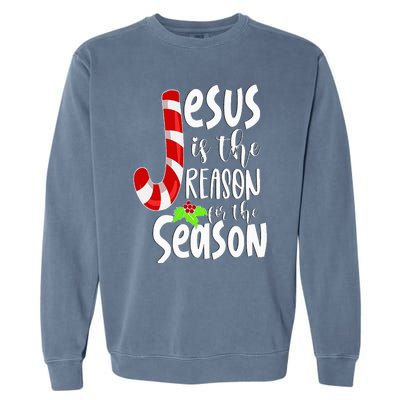 Jesus Is The Reason For The Season Christian Santa Christmas Garment-Dyed Sweatshirt