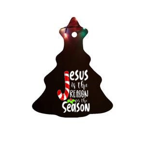 Jesus Is The Reason For The Season Christian Santa Christmas Ceramic Tree Ornament