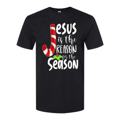 Jesus Is The Reason For The Season Christian Santa Christmas Softstyle® CVC T-Shirt