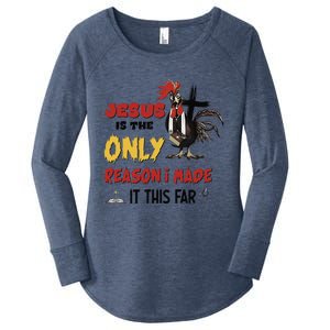 Jesus Is The Only Reason I Made It This Far Chicken Vicar Women's Perfect Tri Tunic Long Sleeve Shirt