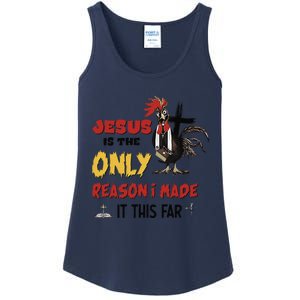 Jesus Is The Only Reason I Made It This Far Chicken Vicar Ladies Essential Tank