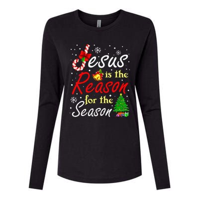 Jesus Is The Reason For The Season Funny Christmas Pajamas Womens Cotton Relaxed Long Sleeve T-Shirt