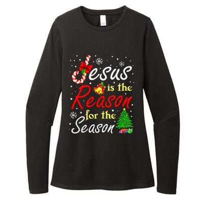 Jesus Is The Reason For The Season Funny Christmas Pajamas Womens CVC Long Sleeve Shirt