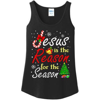 Jesus Is The Reason For The Season Funny Christmas Pajamas Ladies Essential Tank