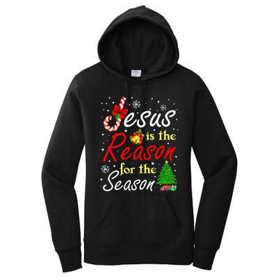 Jesus Is The Reason For The Season Funny Christmas Pajamas Women's Pullover Hoodie