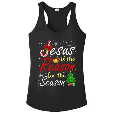 Jesus Is The Reason For The Season Funny Christmas Pajamas Ladies PosiCharge Competitor Racerback Tank