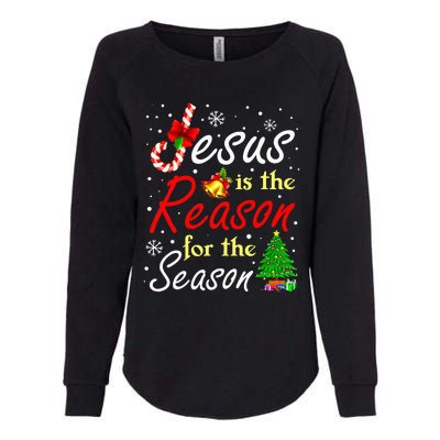 Jesus Is The Reason For The Season Funny Christmas Pajamas Womens California Wash Sweatshirt