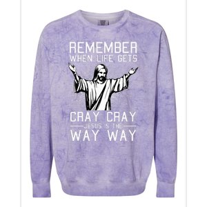 Jesus Is The Way Christmas Funny Faith Religious Christian Colorblast Crewneck Sweatshirt