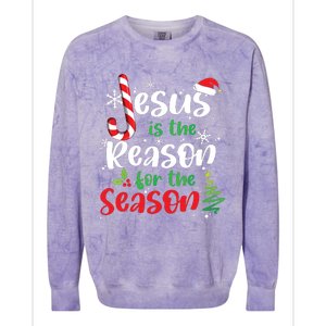 Jesus Is The Reason For The Season Christian Faith Christmas Colorblast Crewneck Sweatshirt