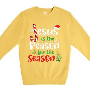 Jesus Is The Reason For The Season Christian Faith Christmas Premium Crewneck Sweatshirt