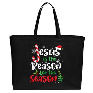 Jesus Is The Reason For The Season Christian Faith Christmas Cotton Canvas Jumbo Tote