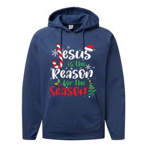 Jesus Is The Reason For The Season Christian Faith Christmas Performance Fleece Hoodie