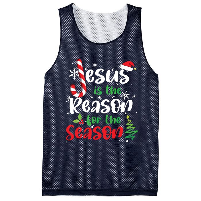 Jesus Is The Reason For The Season Christian Faith Christmas Mesh Reversible Basketball Jersey Tank