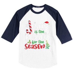 Jesus Is The Reason For The Season Christian Faith Christmas Baseball Sleeve Shirt