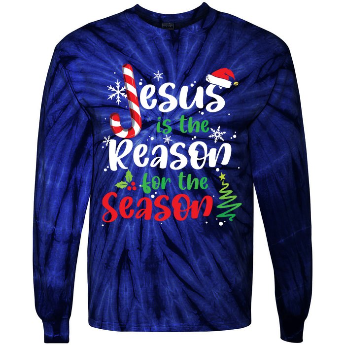 Jesus Is The Reason For The Season Christian Faith Christmas Tie-Dye Long Sleeve Shirt