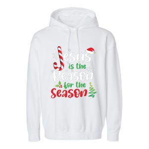 Jesus Is The Reason For The Season Christian Faith Christmas Garment-Dyed Fleece Hoodie