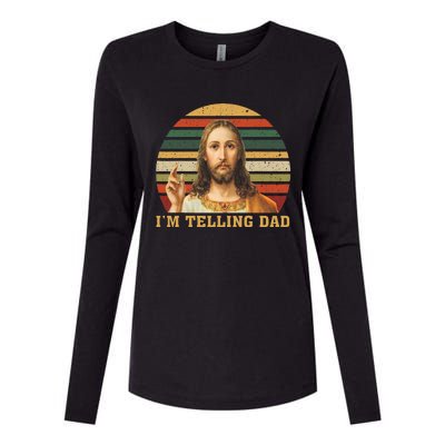 Jesus IM Telling Dad Womens Cotton Relaxed Long Sleeve T-Shirt