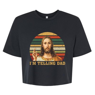 Jesus IM Telling Dad Bella+Canvas Jersey Crop Tee