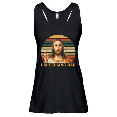 Jesus IM Telling Dad Ladies Essential Flowy Tank