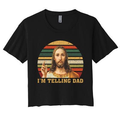 Jesus IM Telling Dad Women's Crop Top Tee