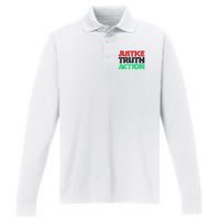 Justice Is Truth In Action Performance Long Sleeve Polo