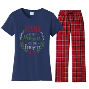 Jesus Is The Reason For The Season Christmas Women's Flannel Pajama Set