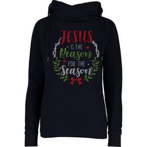 Jesus Is The Reason For The Season Christmas Womens Funnel Neck Pullover Hood