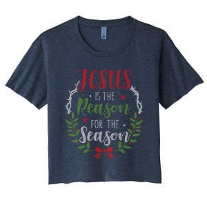 Jesus Is The Reason For The Season Christmas Women's Crop Top Tee