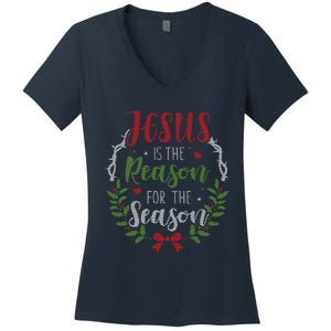 Jesus Is The Reason For The Season Christmas Women's V-Neck T-Shirt