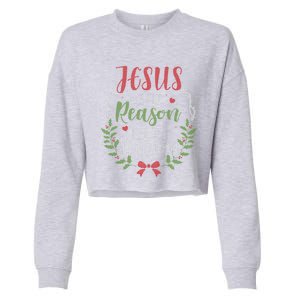 Jesus Is The Reason For The Season Christmas Cropped Pullover Crew