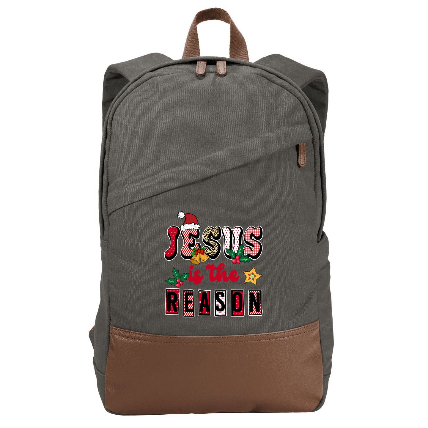 Jesus Is The Reason Christmas Holiday Cotton Canvas Backpack