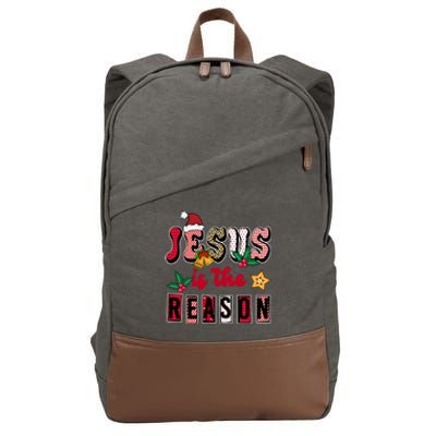 Jesus Is The Reason Christmas Holiday Cotton Canvas Backpack