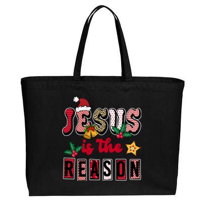 Jesus Is The Reason Christmas Holiday Cotton Canvas Jumbo Tote