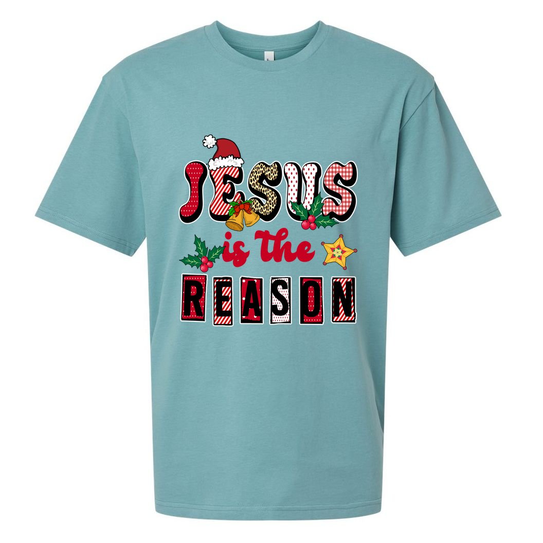 Jesus Is The Reason Christmas Holiday Sueded Cloud Jersey T-Shirt