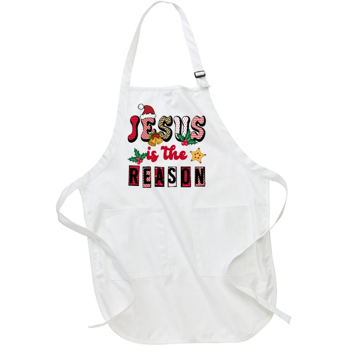 Jesus Is The Reason Christmas Holiday Full-Length Apron With Pockets