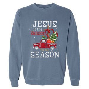 Jesus Is The Reason For The Season Christian Faith Christmas Garment-Dyed Sweatshirt