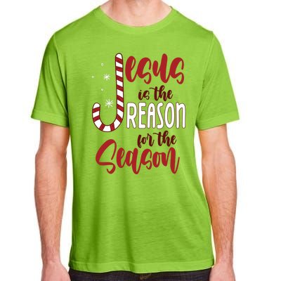 Jesus Is The Reason For The Season Candy Cane Christmas Adult ChromaSoft Performance T-Shirt