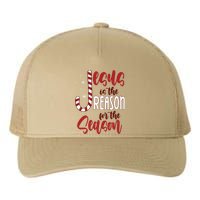 Jesus Is The Reason For The Season Candy Cane Christmas Yupoong Adult 5-Panel Trucker Hat