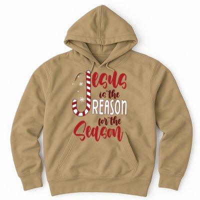 Jesus Is The Reason For The Season Candy Cane Christmas Hoodie