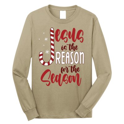 Jesus Is The Reason For The Season Candy Cane Christmas Long Sleeve Shirt