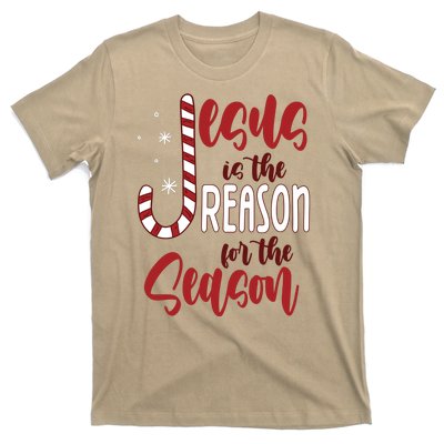 Jesus Is The Reason For The Season Candy Cane Christmas T-Shirt