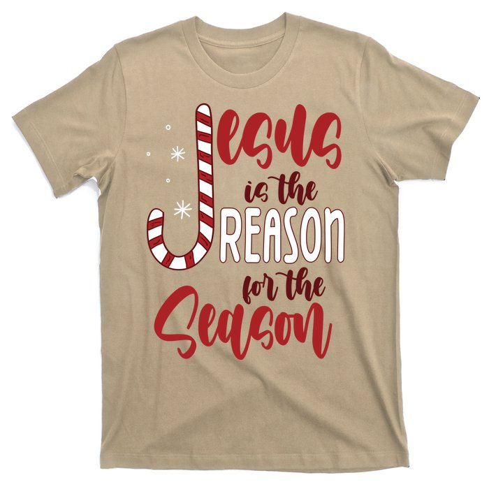 Jesus Is The Reason For The Season Candy Cane Christmas T-Shirt